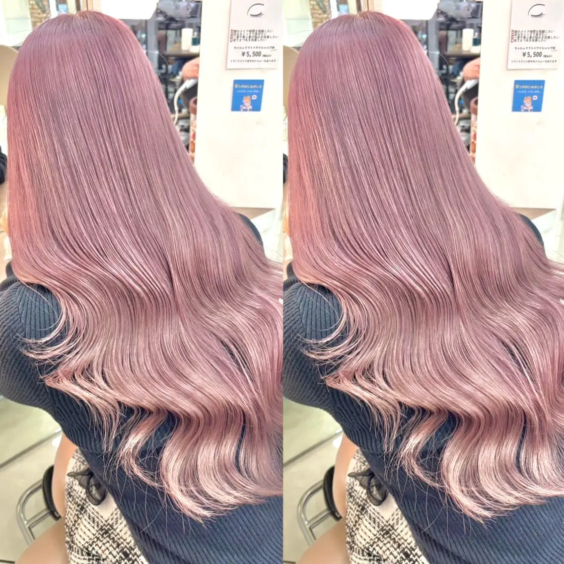 カラー ブリーチ ピンクカラー ヘアカラー ヘアメ🎀ハイトーン 🩵エクステ🪄しほのヘアスタイル
