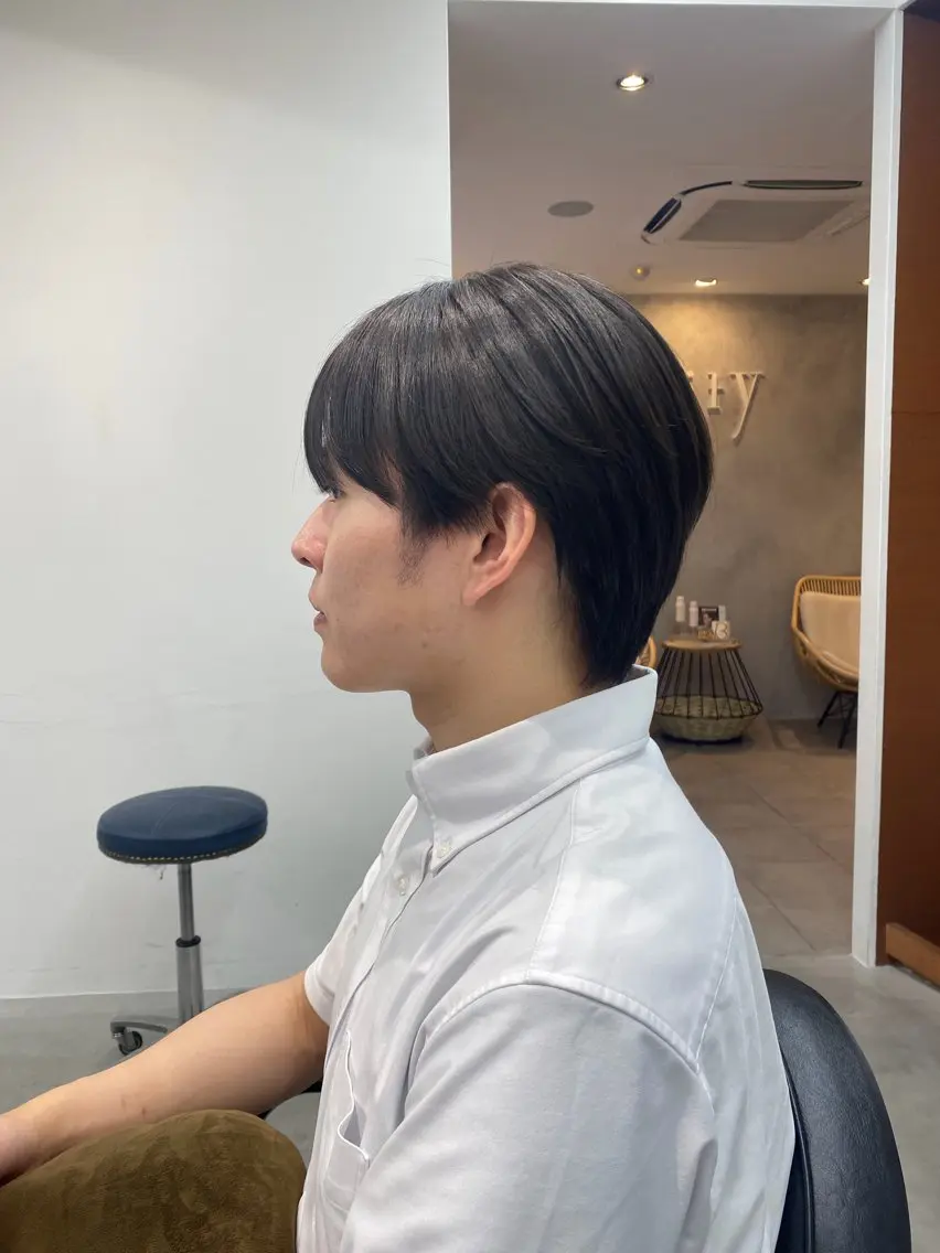 メンズ マッシュ シースルーマッシュ カット コトミ 韓国／ボブのヘアスタイル