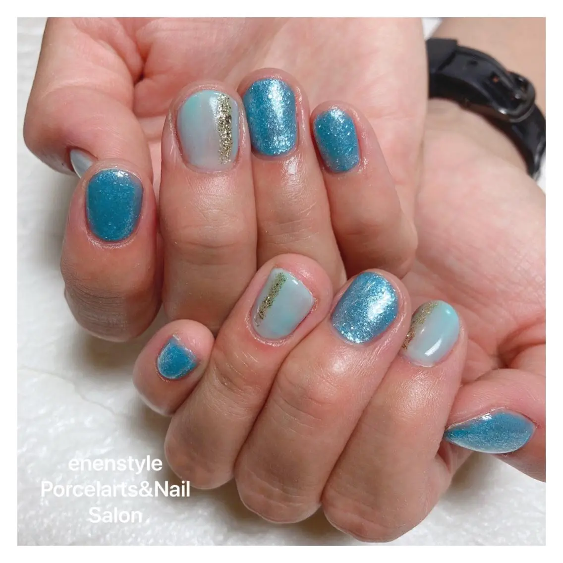 ミディアム ネイル ハンドネイル 🐾enen style 🐾のネイルデザイン