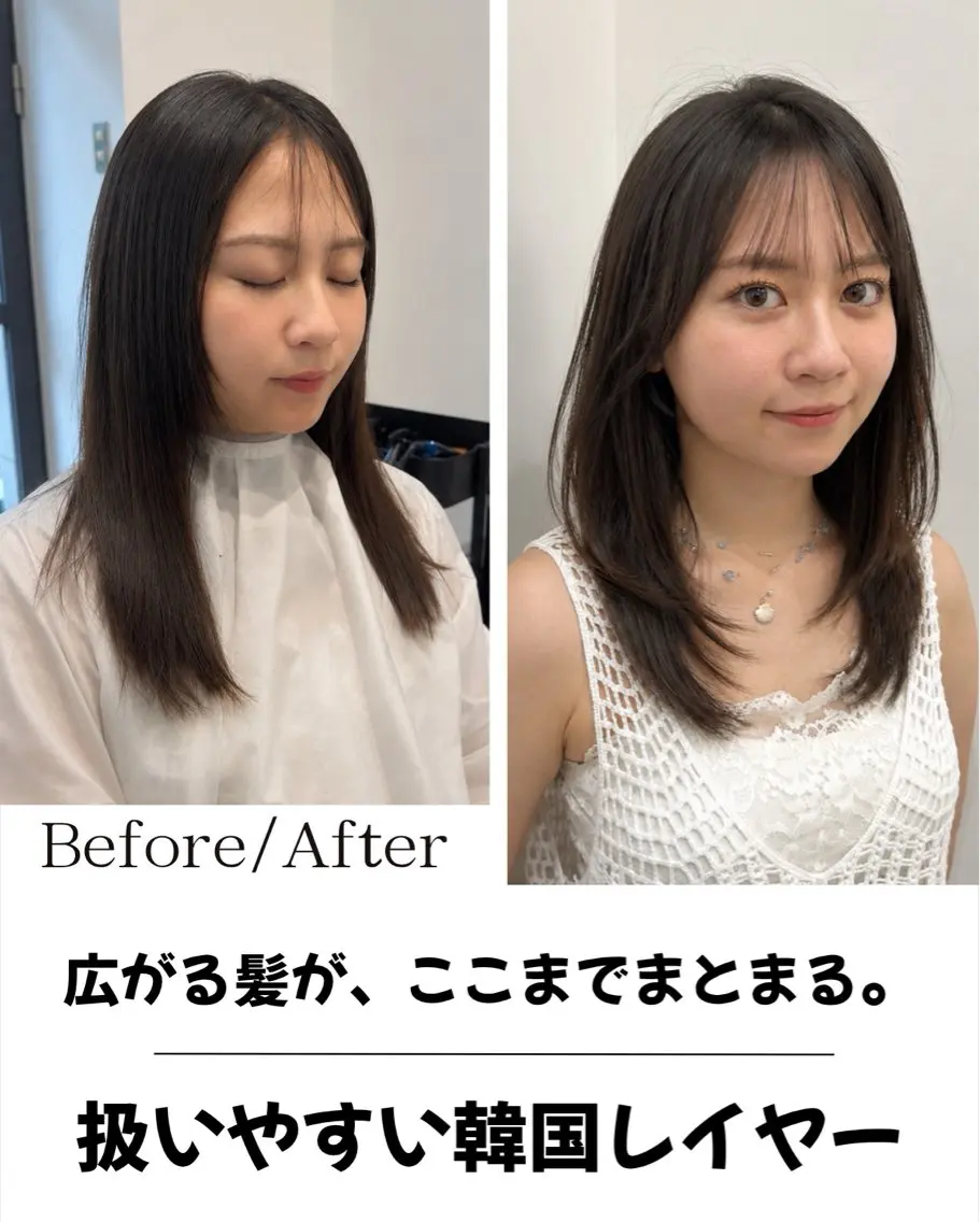 ロング カット ✨大人韓国レイヤー ✨吉原 潤✨のヘアスタイル