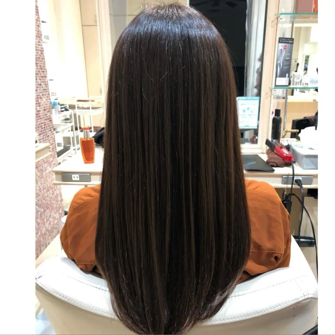 ロング カット 縮毛矯正 カジサ ケイコのヘアスタイル