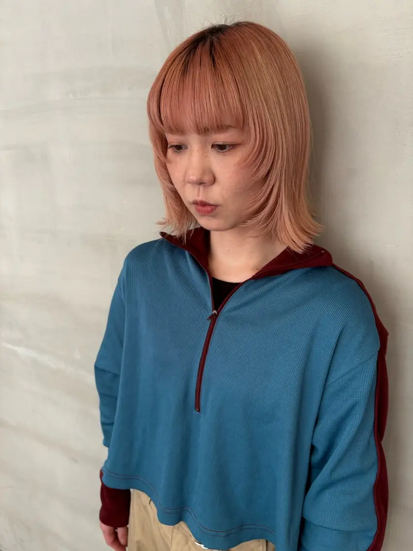 ミディアム カラー カット ヘアカラー 鮫島海斗☆レイヤー☆ ケアブリーチのヘアスタイル