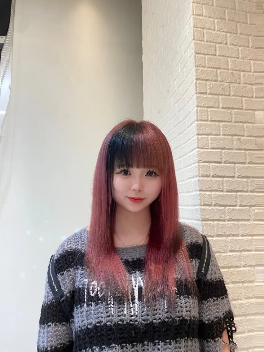 ロング カラー ブリーチ デザインカラー ブリーチなしカラー 🎀ブリーチ/メンズ ひより🎀のヘアスタイル