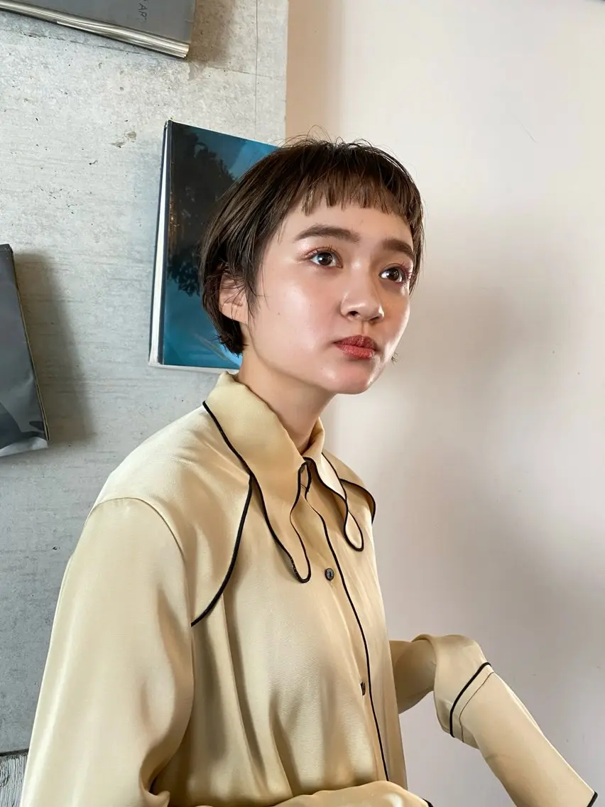 ショート ヘアカラー トリートメント ヘッドスパ モリモト サナのヘアスタイル