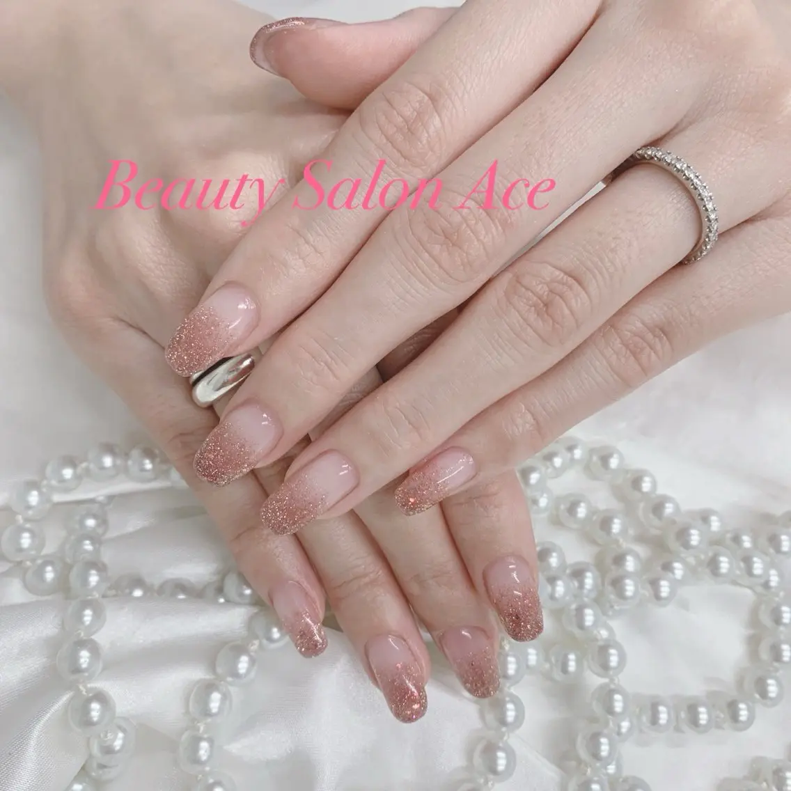ネイル グラデーション ラメ(グリッター) ラメグラデーション ハンドネイル 池袋フィルイン Ace♡Nailのネイルデザイン