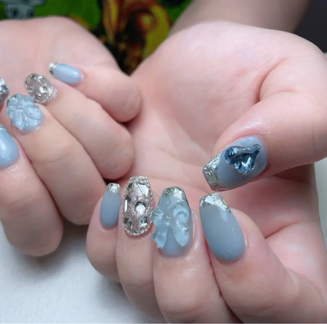 ネイル チークネイル フレンチネイル ジェルネイル ガラスフレンチ グラデーション 中野駅から2分 MEO NAILのネイルデザイン