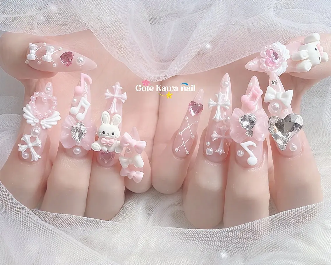 ネイル フラッシュネイル ピンク リボン 夏ネイル ハンドネイル ハンドケア Gote Kawa nail salonのネイルデザイン