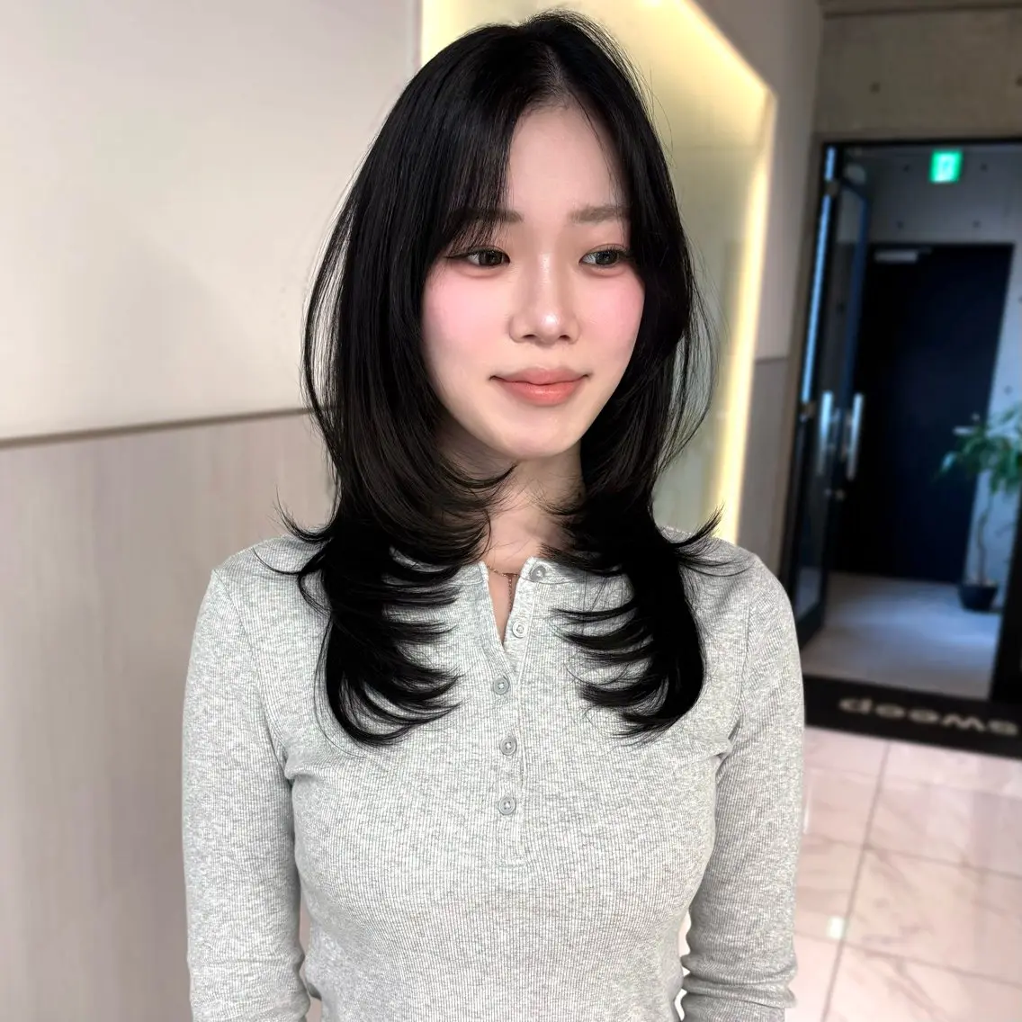 ミディアム カラー 髪質改善 レイヤーカット ヘアカラー トリートメント riko/レイヤー カット/ヘアセットのヘアスタイル