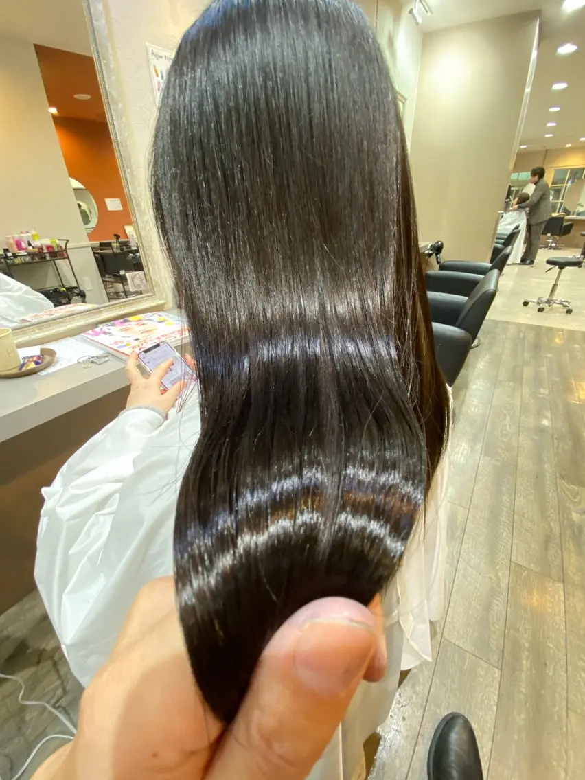 ロング 縮毛矯正 原田 英治のヘアスタイル