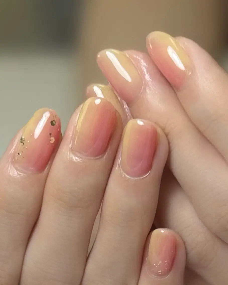 ネイル グラデーション ピンク 黄色 【ティエルナ】 えつこのネイルデザイン