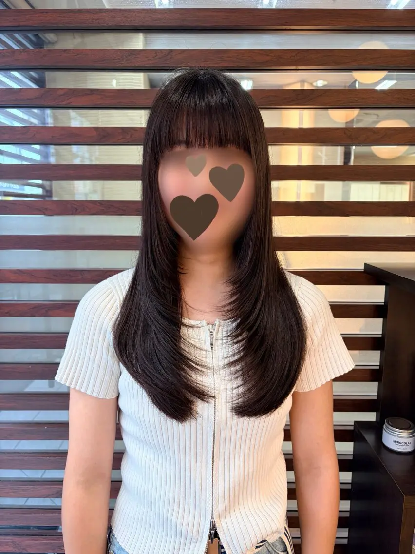 ロング レイヤーカット カット クボタ ホノカのヘアスタイル