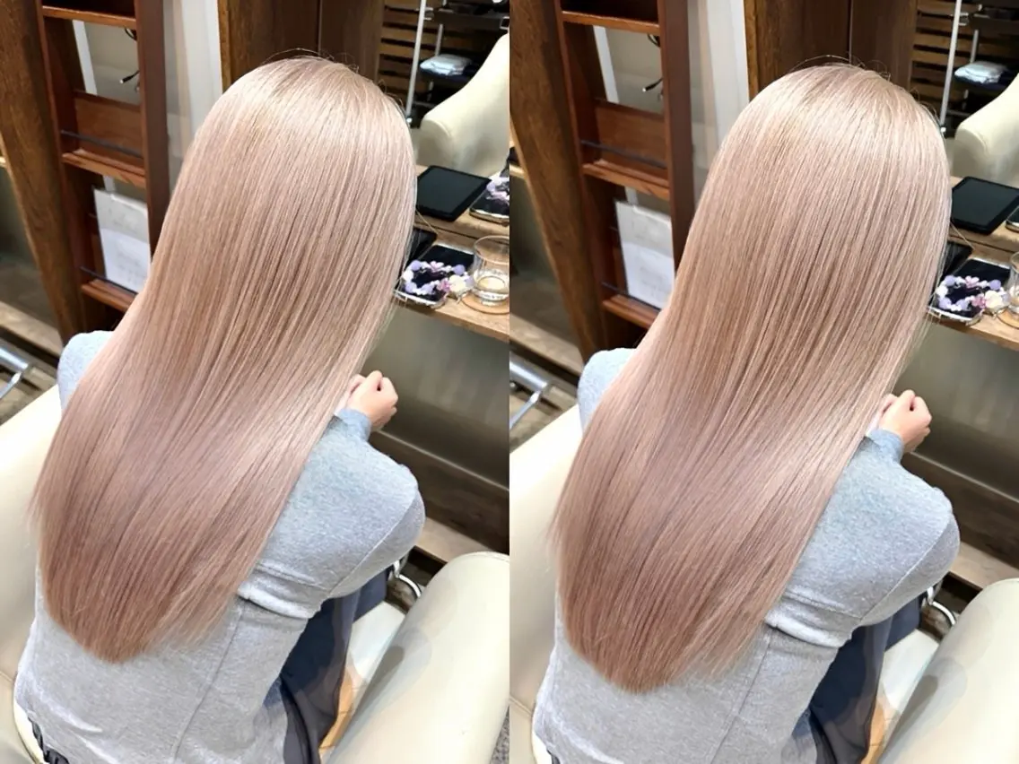 ロング カラー 透明感カラー ハイトーンカラー 清野 海真のヘアスタイル