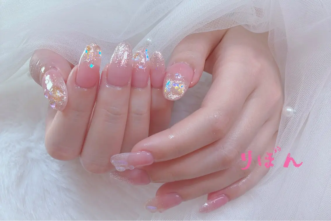ミディアム 入学式 卒業式のヘアスタイル 韓国風ヘア ハンドネイル りぼん Re:Bonrのネイルデザイン