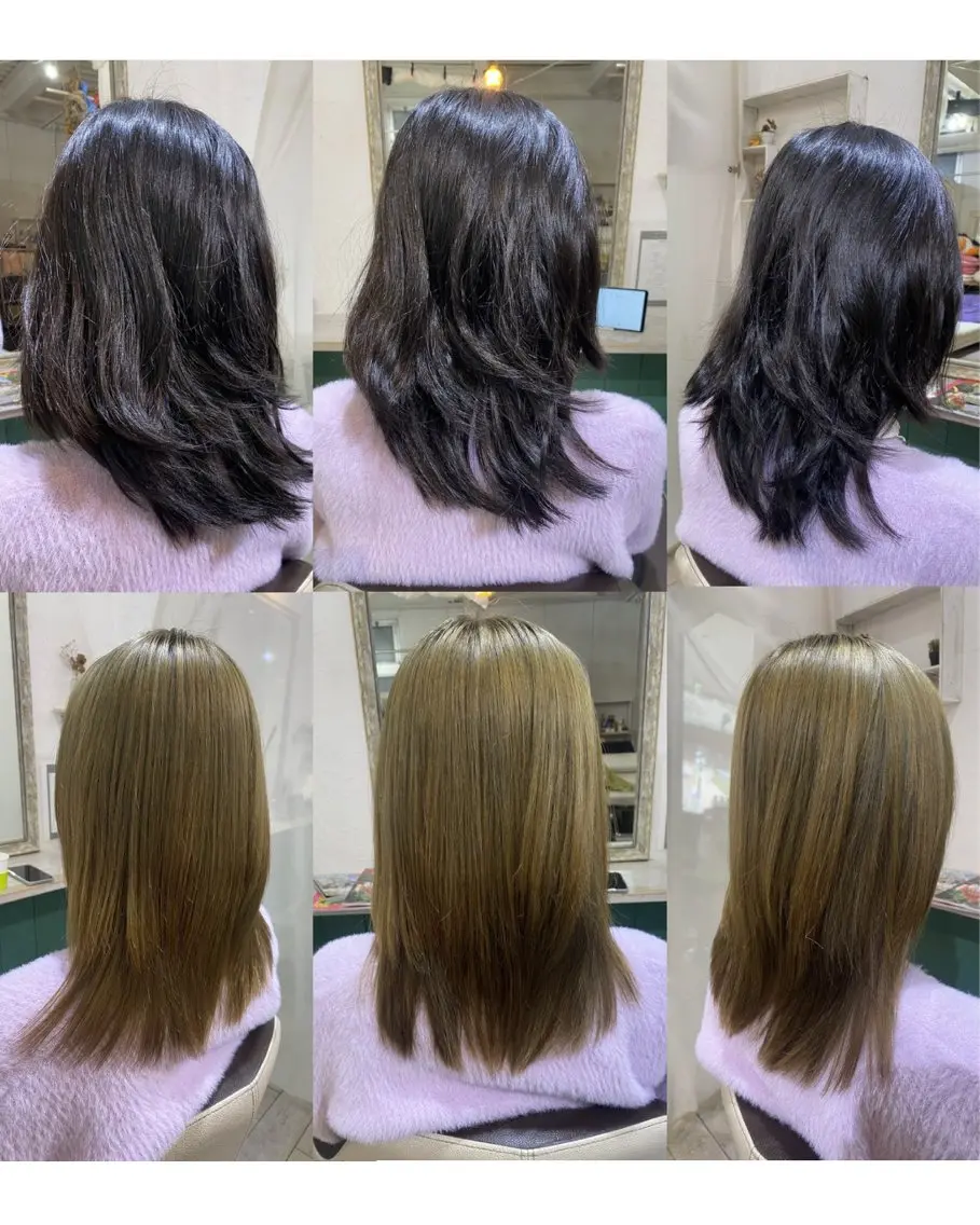 ミニモ限定 CUT&ダブルカラー&髪質改善トリートメント ※before→afterの撮影ありの写真