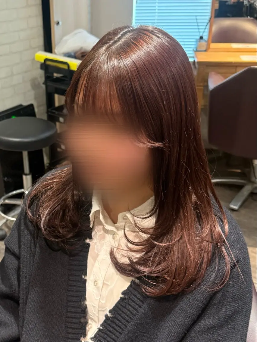 セミロング レイヤーカット 🎀Yuzumi／ ハイトーン／艶髪🎀のヘアスタイル