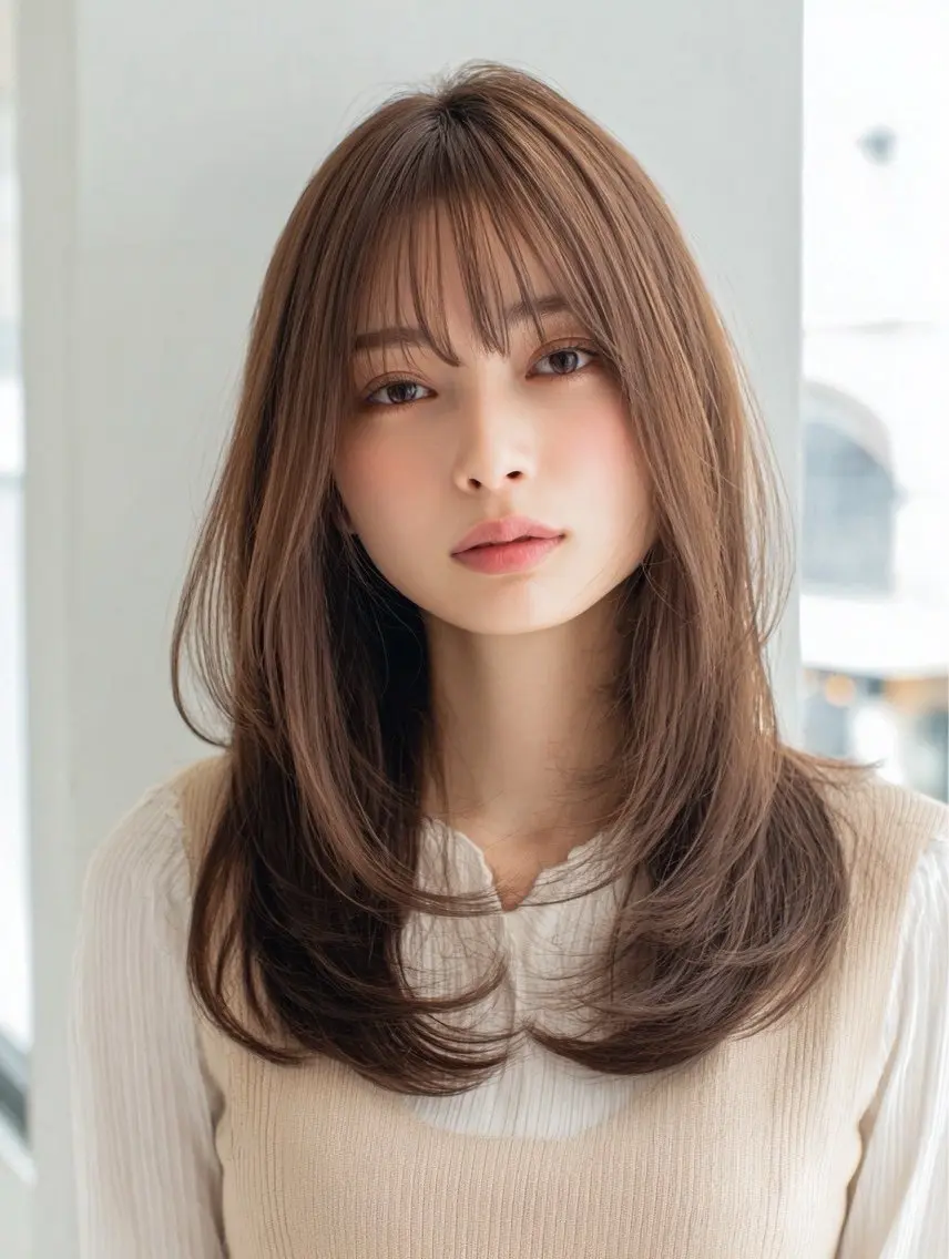 ロング カラー ヘアカラー 🍒モテ暖色カラー × うる艶✧ ゆなのヘアスタイル