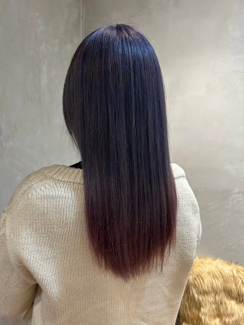ロング カラー ヘアアレンジ ブルーカラー 京都駅前 🎀あかりのヘアスタイル