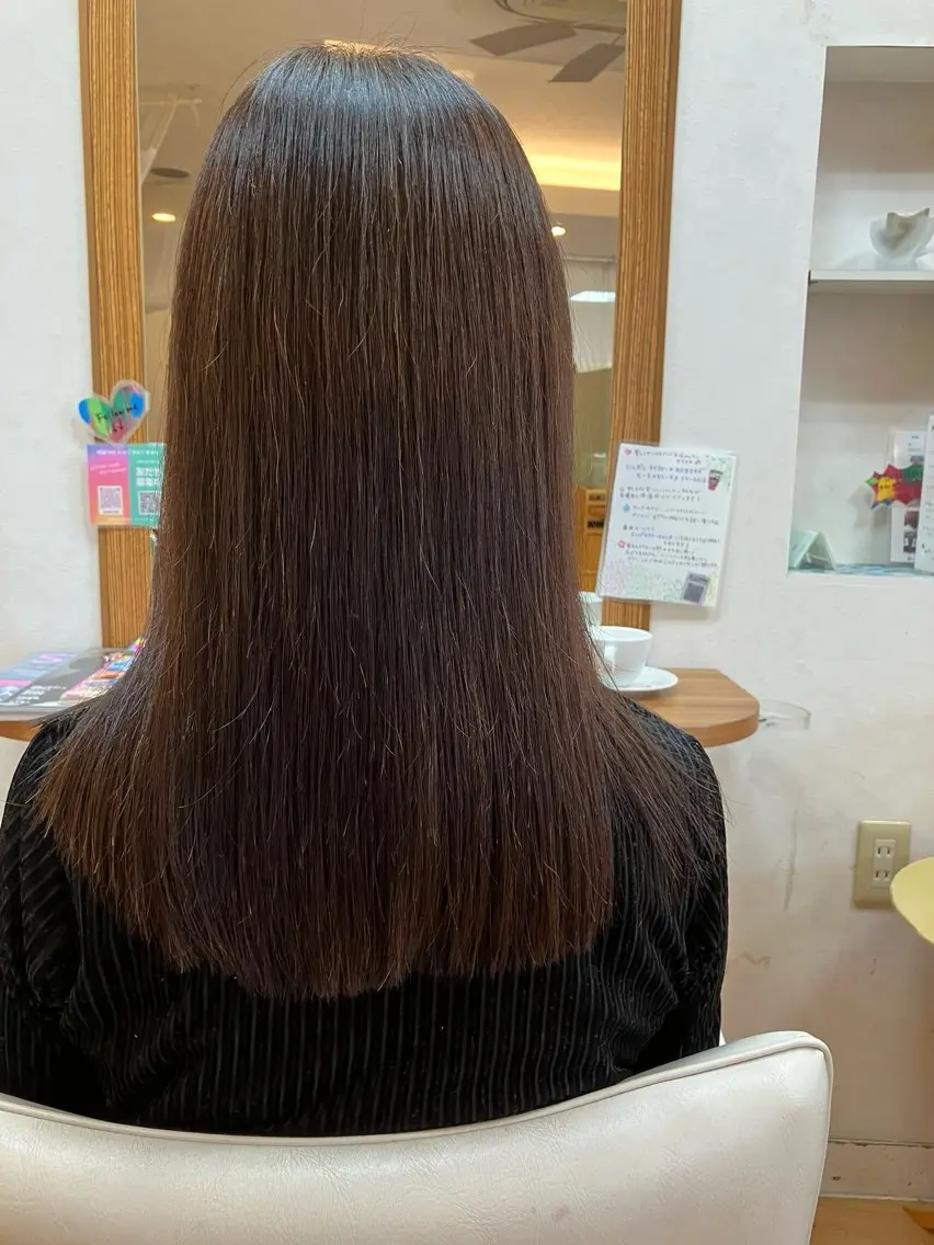 ロング 高畑駅×縮毛矯正 縮毛矯正×湯浅貴子のヘアスタイル