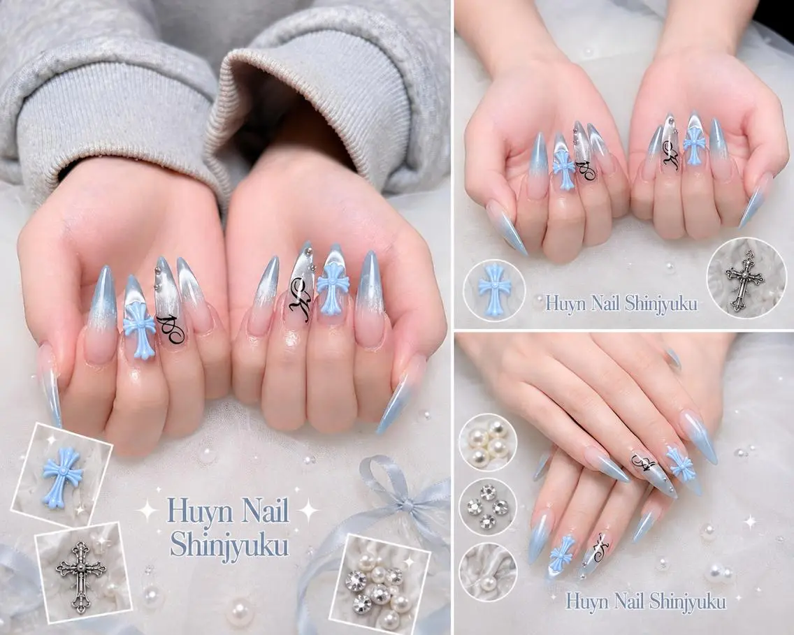 ネイル フットネイル ジェルネイル 韓国ネイル マグネットネイル 持ち込み ハンドネイル Huyn Nail Shinjyukuのネイルデザイン