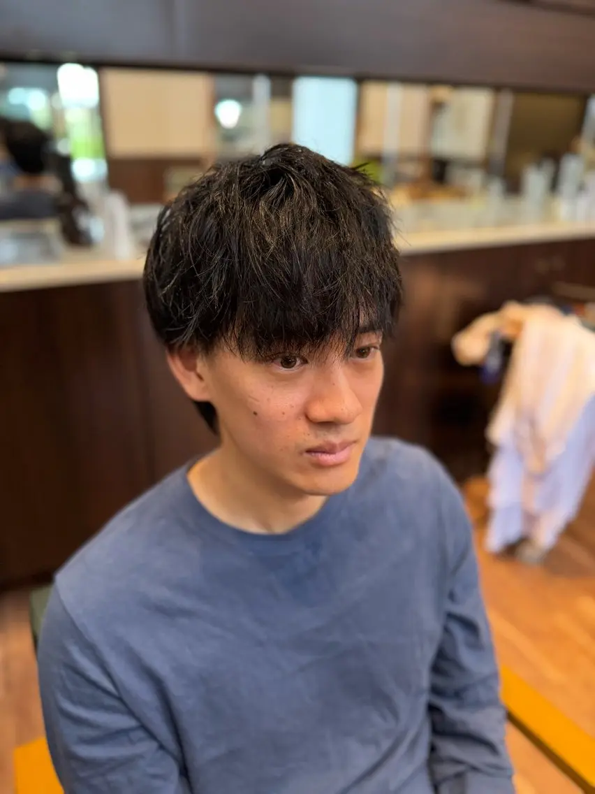 ショート パーマ メンズ カット パーマ トリートメント 長屋 裕也のヘアスタイル