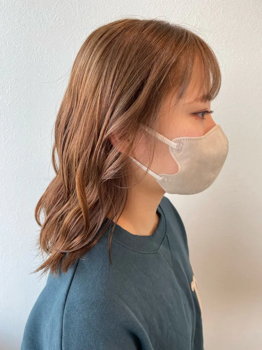 ミディアム ヘアカラー SARA古賀店 かすみ🐬🩵のヘアスタイル