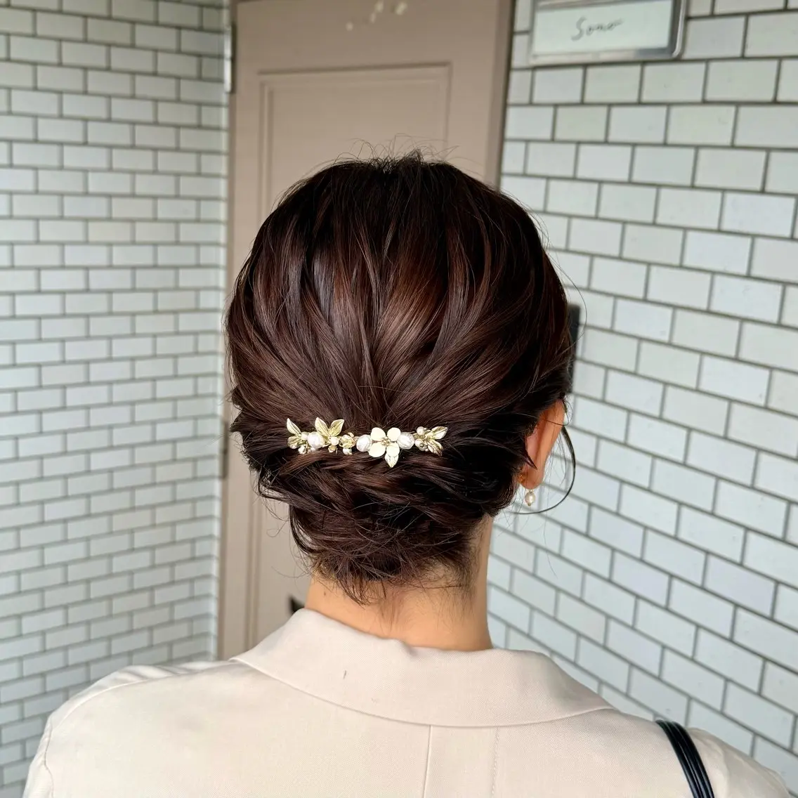 ショート ヘアアレンジ 結婚式・ブライダル ボブ デート ヘアセット 褒められヘアメイク /ボブ女子🐶みおのヘアスタイル