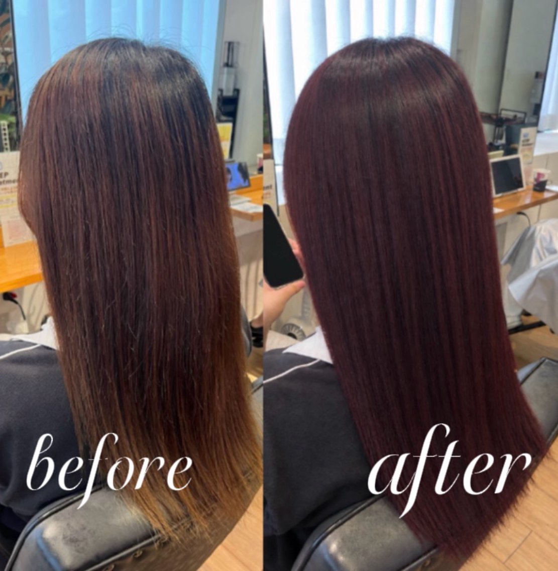 セミロング カラー レッドカラー ヘアカラー 【美髪矯正】 Fumiyaのヘアスタイル