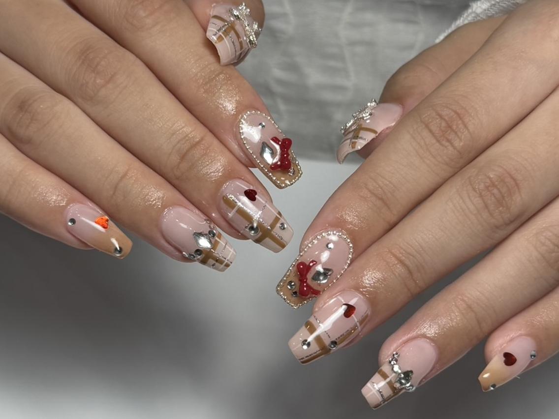 ネイル 長さ出し グラデーション 卒業式 キラキラネイル マグネットネイル HARI Belle nail 池袋のネイルデザイン