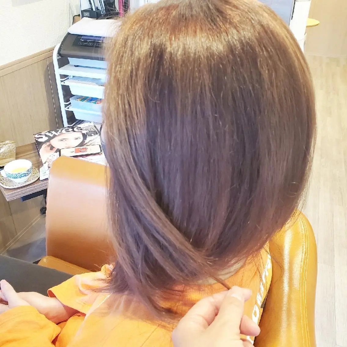 セミロング パーマ 外国人風カラー 縮毛矯正 トリートメント 酸熱トリートメント カット 縮毛矯正 spa hair ark 富井直美のヘアスタイル