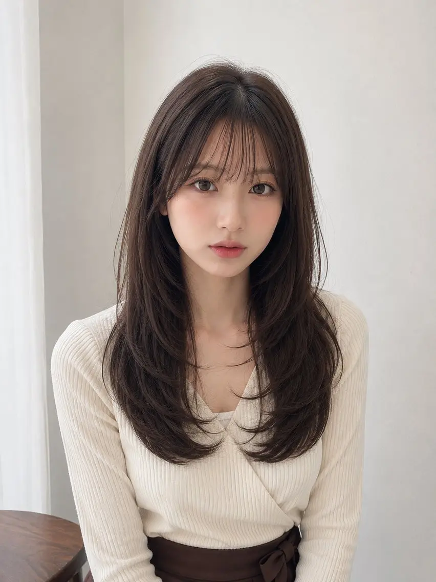 ロング カラー カット ヘアカラー トリートメント モテ🤍トレンドヘア /新宿/ワカナのヘアスタイル