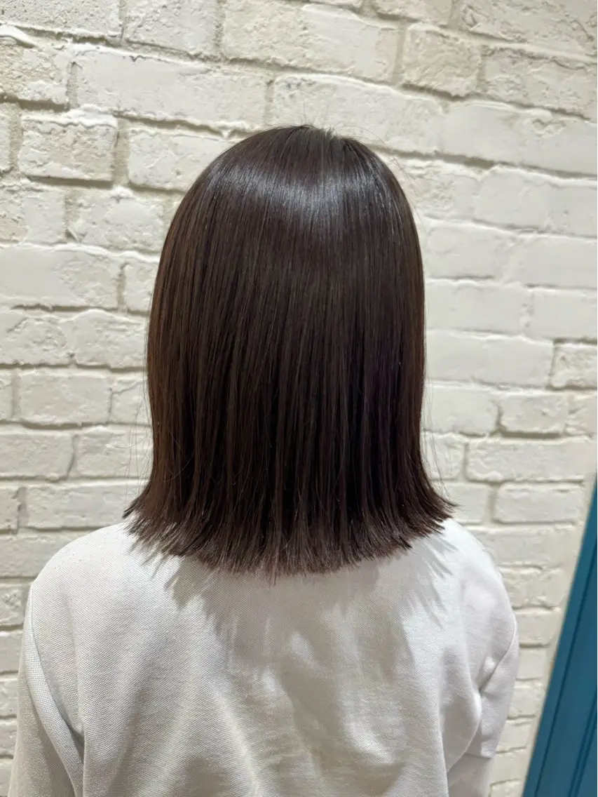 ミディアム 縮毛矯正 カット 堀江美容室 千晶のヘアスタイル