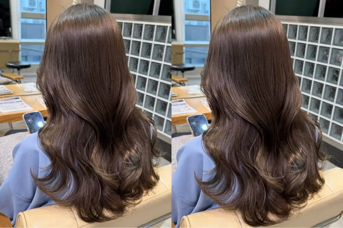 ロング カラー 切りっぱなしボブ ベージュカラー ブリーチ ダブルカラー グレージュ カット ヘアカラー 小顔矯正/レイヤー 透明感カラー✨生真のヘアスタイル