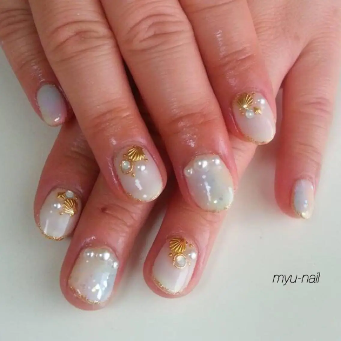 ネイル アートネイル 大理石ネイル(マーブル) ホームサロン myu-nailのネイルデザイン