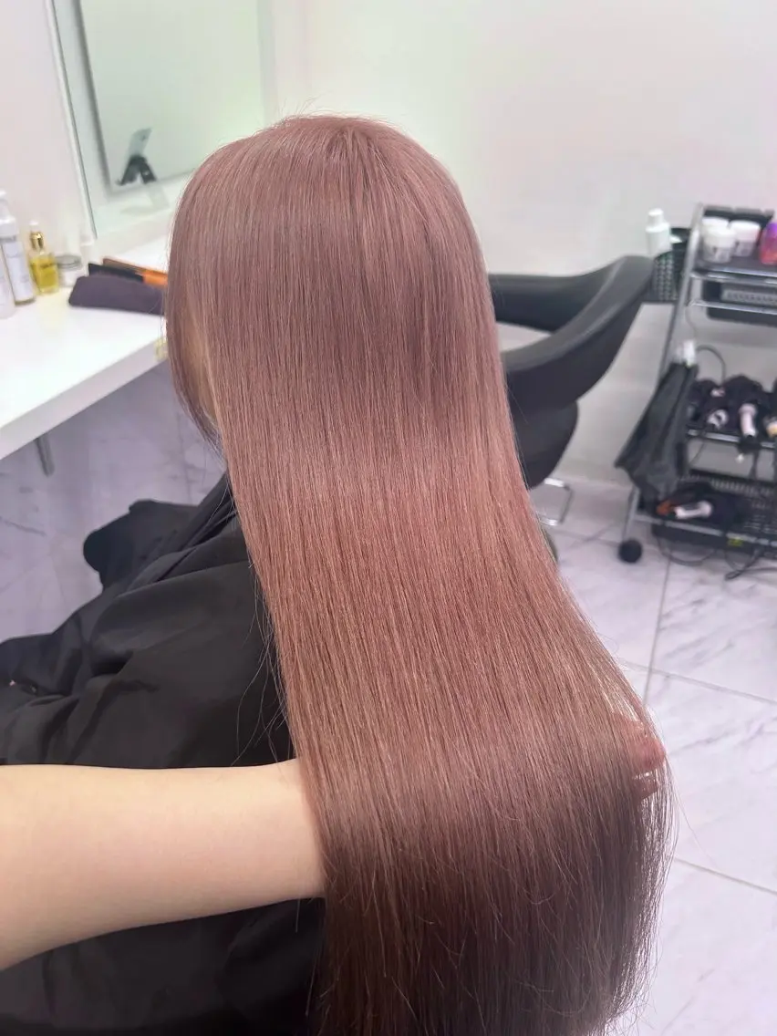 ロング カラー パーマ ヘアアレンジ メンズ キッズ ブリーチなしカラー/ ブラウン/レイヤーのヘアスタイル