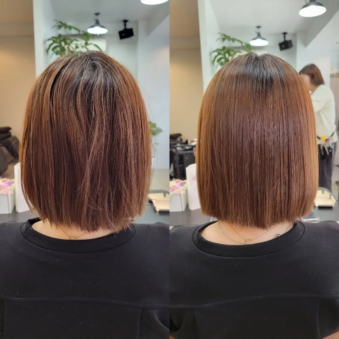 カット+縮毛矯正+髪質改善Tr　※アイロン仕上げの写真