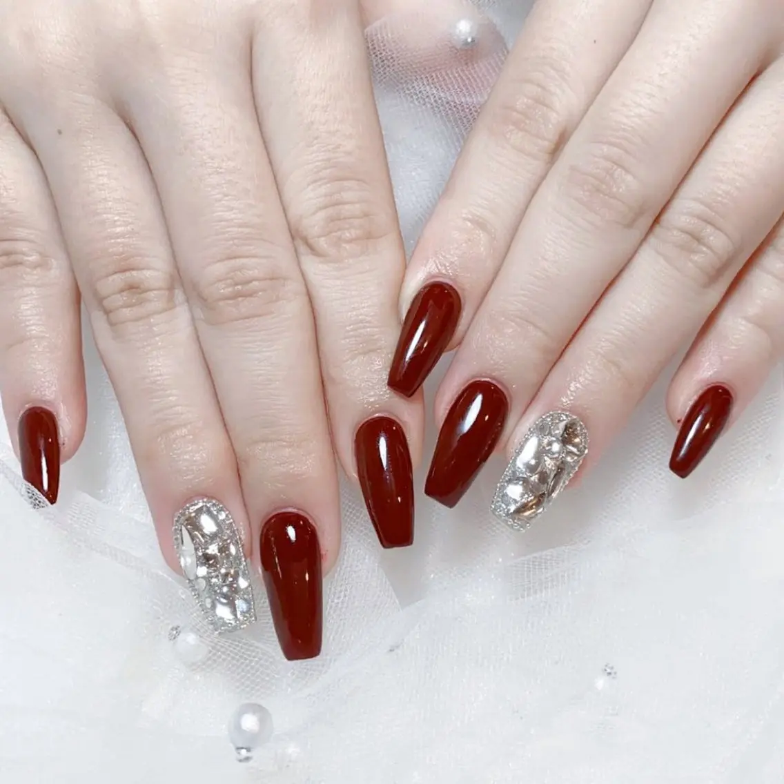 メンズ ネイル メンズ韓国風 アートネイル オーロラネイル ガーリー キラキラネイル ハンドネイル Nail salon 木にいるのネイルデザイン