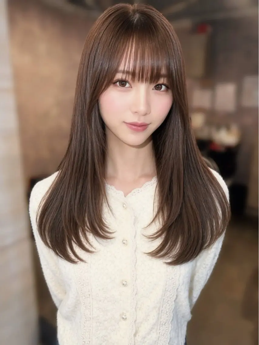 ロング カラー ヘアカラー トリートメント 💎あおい💎大宮 🦋ワンカラー🦋のヘアスタイル