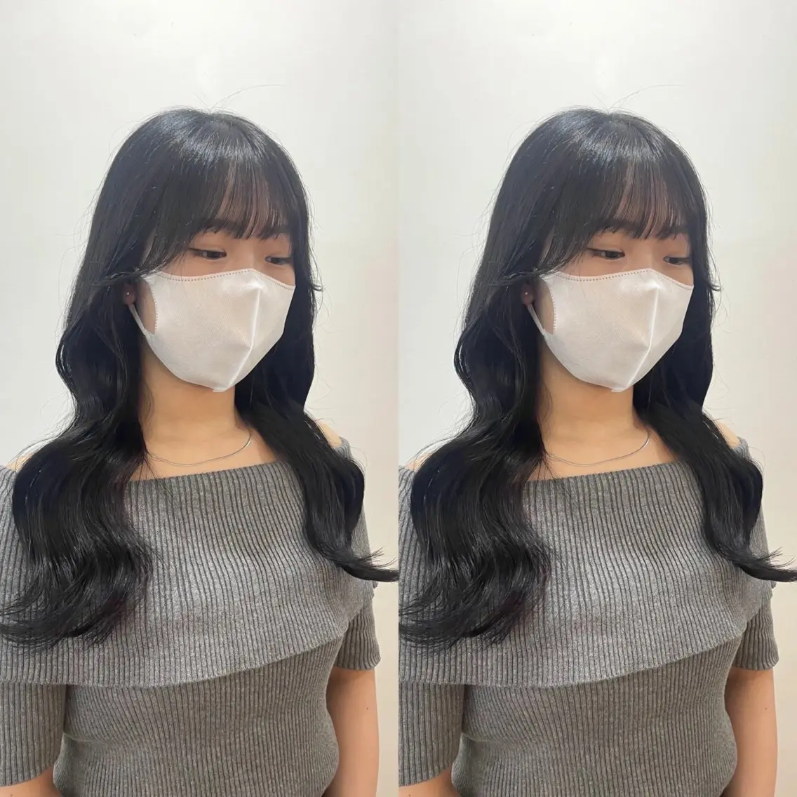ロング カラー 黒髪 ブルーカラー ブルーブラック 透明感カラー 韓国風ヘア fulam － KAEDEのヘアスタイル