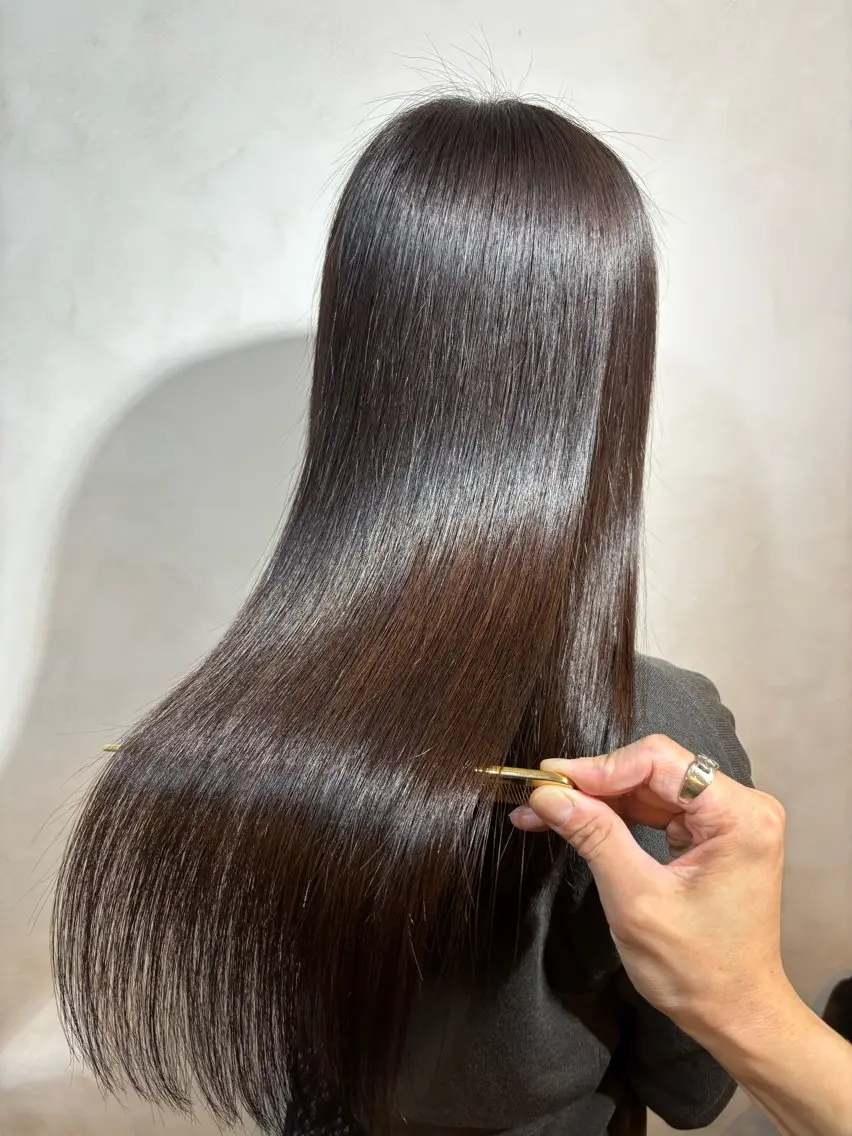 ロング カラー 縮毛矯正 トリートメント ヘッドスパ ヘアセット 美髪矯正 🌈髪質改善 山下のヘアスタイル