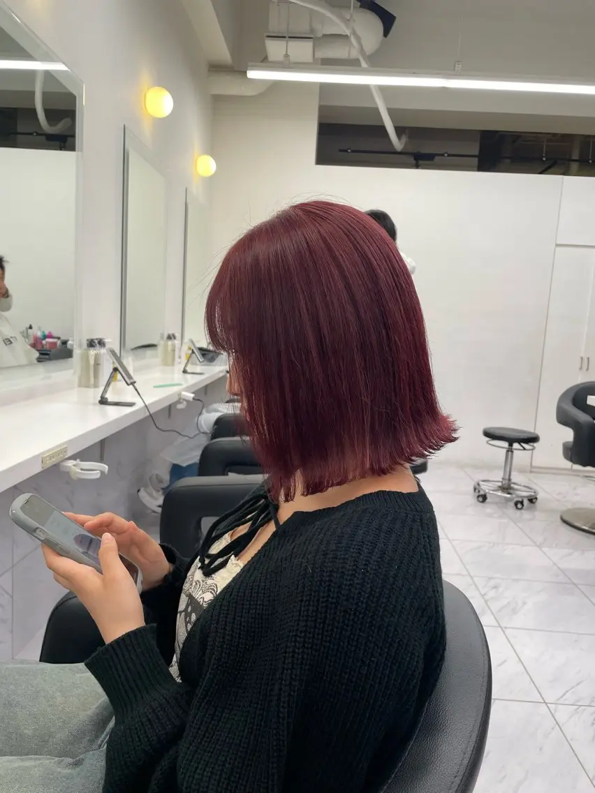 ミディアム カラー ヘアアレンジ カット ヘアカラー トリートメント ヘアセット 💗横浜美容室 💗HARUNAのヘアスタイル