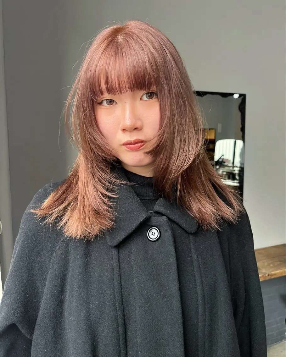 セミロング ヘアカラー トリートメント ウシロダ メグミ /ボブ/透明感カラーのヘアスタイル