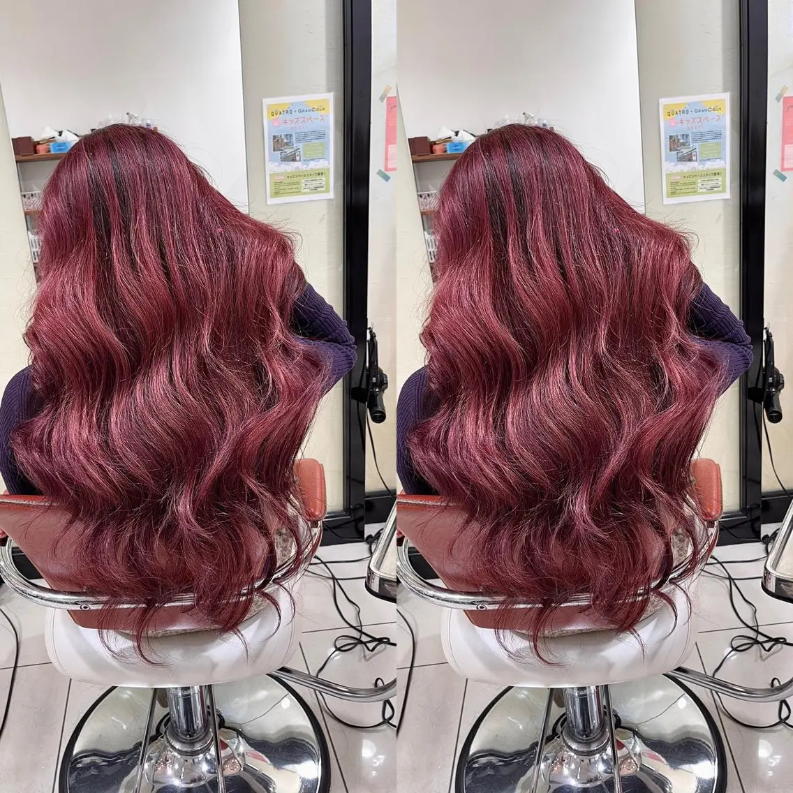 セミロング カット ヘアカラー Y Uのヘアスタイル