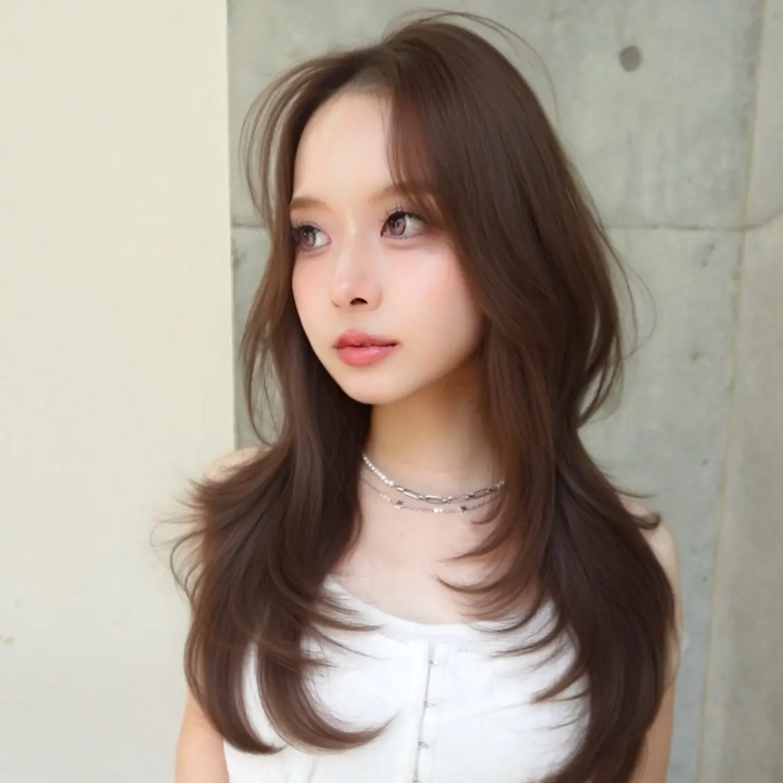 セミロング カラー ベージュカラー ブリーチ ブラウンカラー ダブルカラー ヘーゼル カット ヘアカラー トリートメント 🎀𝑆𝐴𝑅𝐴 /レイヤーカット🎀のヘアスタイル