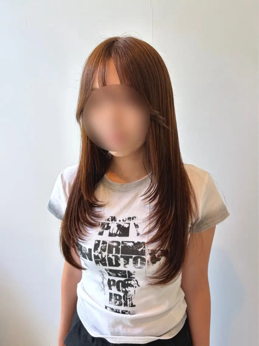 ロング 顔まわりレイヤー レイヤーカット ひまり🌻| カットモデル募集中のヘアスタイル
