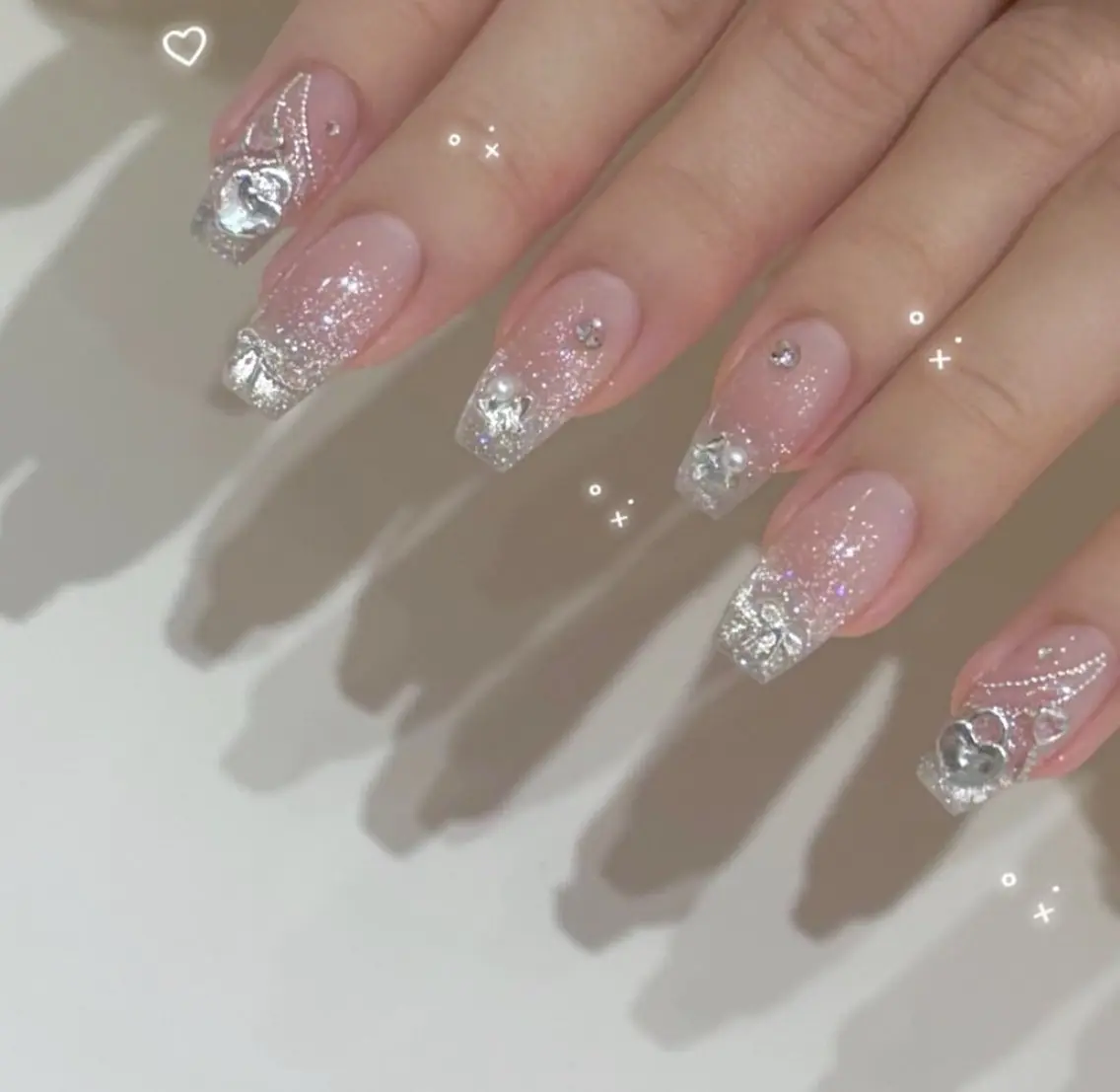ネイル アートネイル ジェルネイル キラキラネイル ミラーネイル ピンク ハンドネイル Ryu Nail NekoChanのネイルデザイン