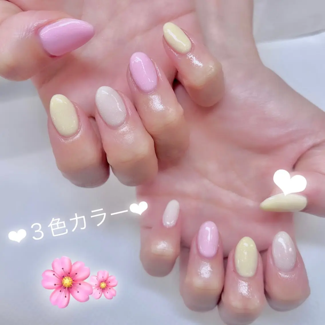 ネイル ワンカラーネイル 春ネイル feminine nailのネイルデザイン