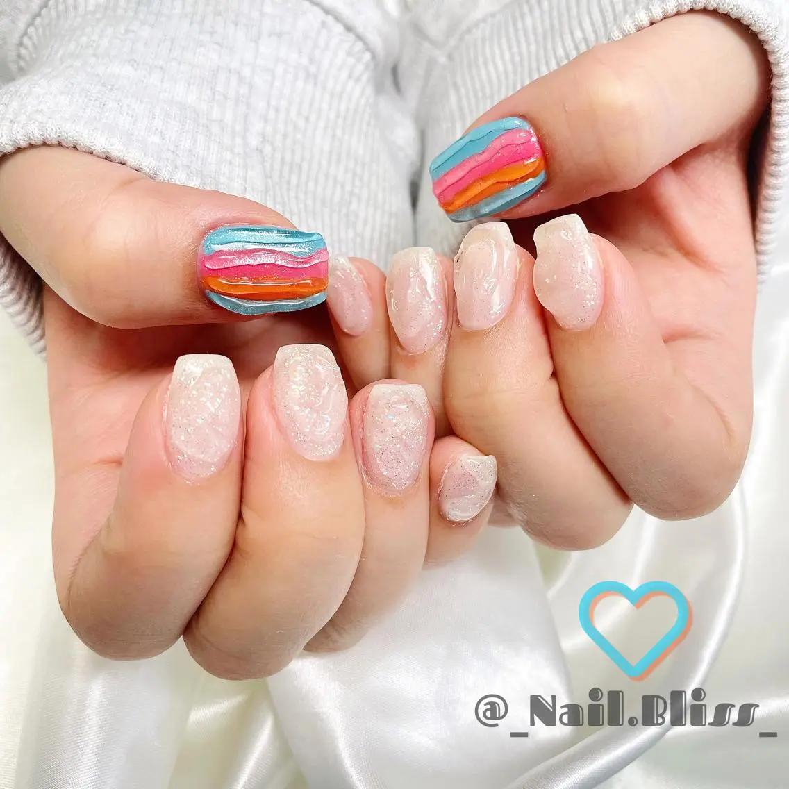 ネイル ぷっくりネイル ハンドネイル NAIL BLISSのネイルデザイン