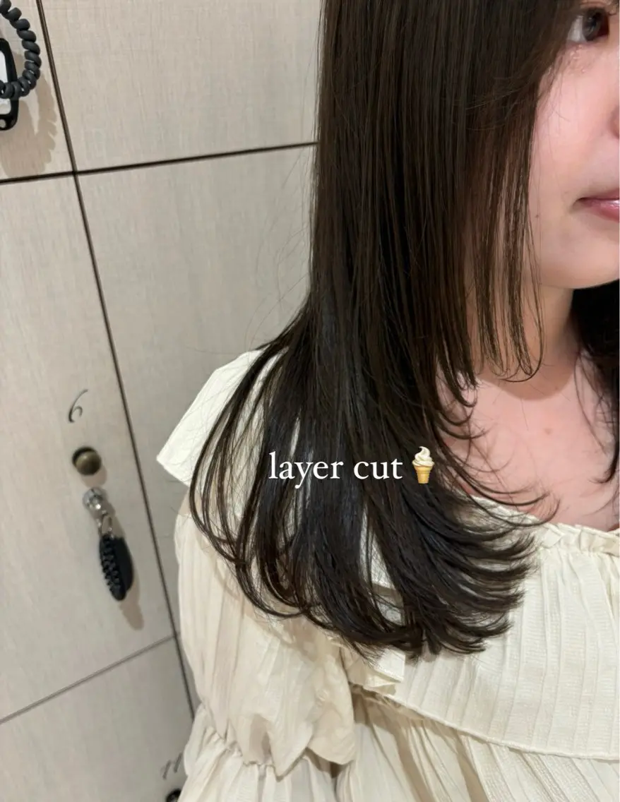 ロング シャギー 小顔カット 小竹 夏花のヘアスタイル
