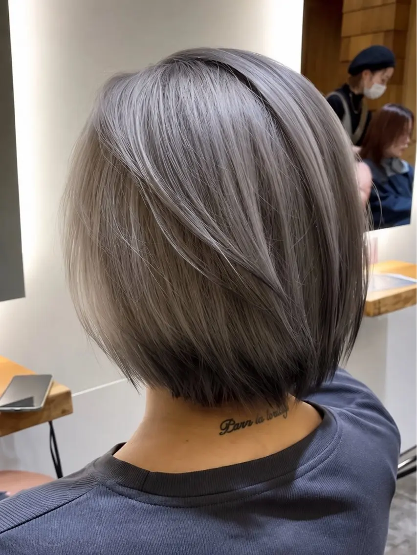 ショート カラー カット ヘアカラー トリートメント 銀座/柔らかベージュ 似合せカット/ハルトのヘアスタイル