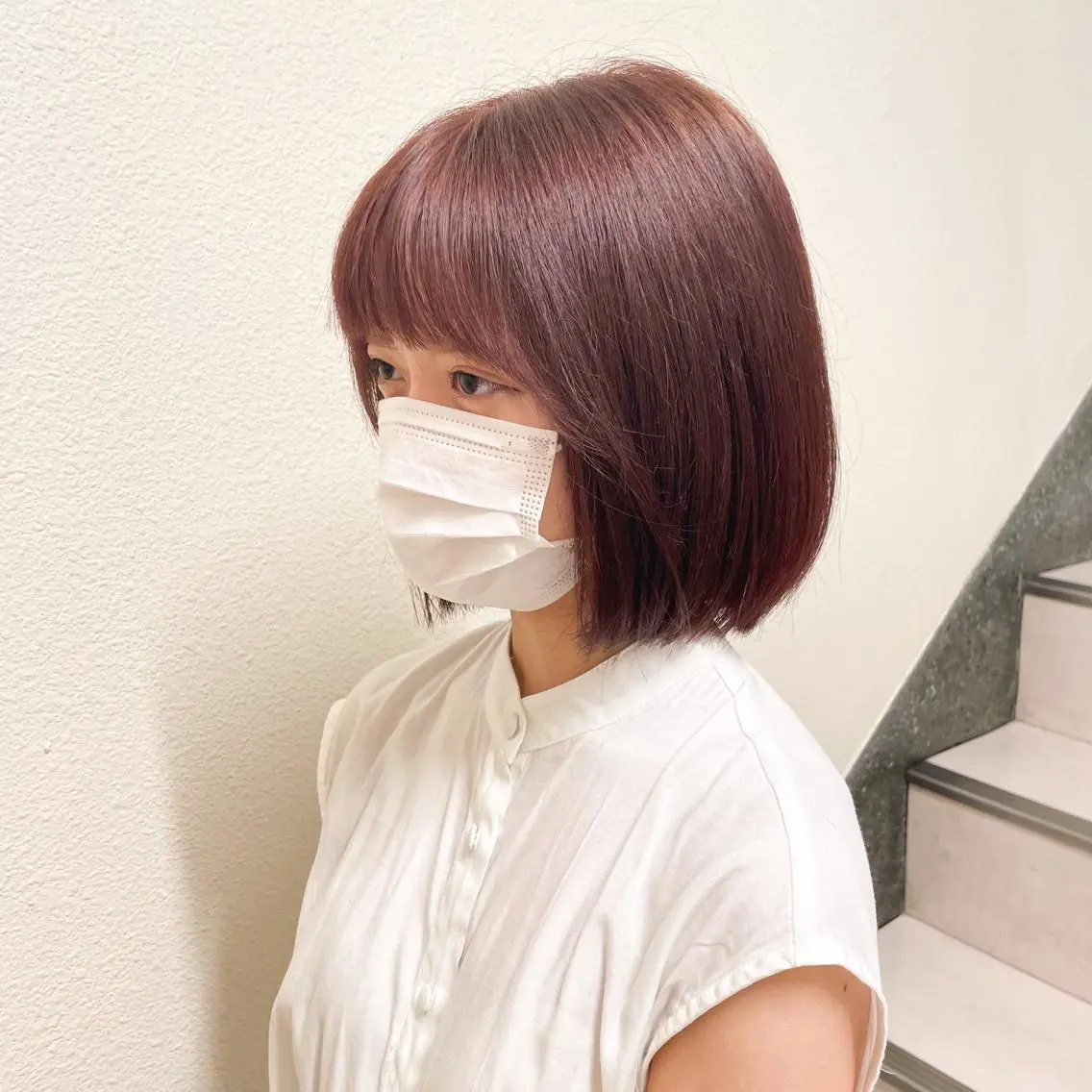 ショート カラー ヘアアレンジ ブリーチ ブラウンカラー ブリーチなしカラー ピンクカラー ピンクブラウン 新宿/顔周りカット/ レイヤー/がっきーのヘアスタイル